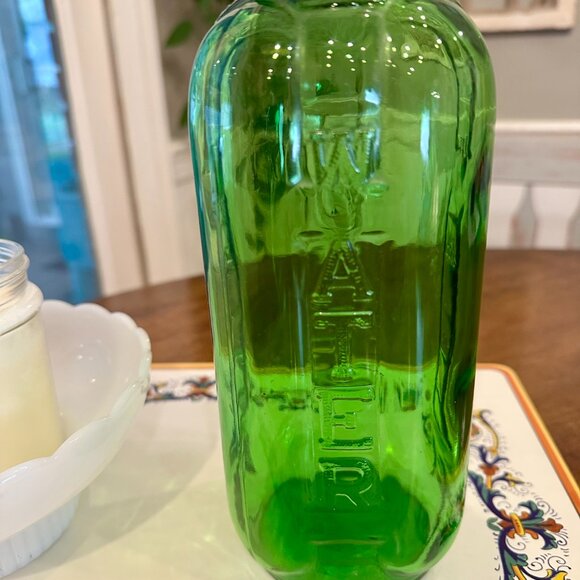 vintage green glass refrigerator bottle - Picture 2 of 7
